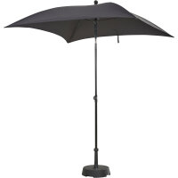 City Mittelstockschirm anthrazit/grau 180cm x 180cm Gestell Stahl anthrazit, Bezug 100% Polyester, 160g/m² grau, Lichtschutzfaktor UPF 50+