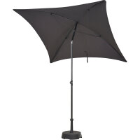 City Mittelstockschirm anthrazit/grau 180cm x 180cm Gestell Stahl anthrazit, Bezug 100% Polyester, 160g/m² grau, Lichtschutzfaktor UPF 50+