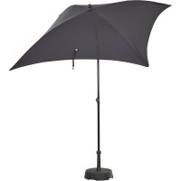 City Mittelstockschirm anthrazit/grau 180cm x 180cm Gestell Stahl anthrazit, Bezug 100% Polyester, 160g/m² grau, Lichtschutzfaktor UPF 50+