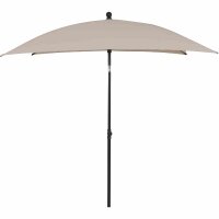 City Mittelstockschirm anthrazit/natur 180cm x 180cm Gestell Stahl anthrazit, Bezug 100% Polyester, 160g/m² natur, Lichtschutzfaktor UPF 50+