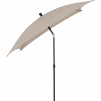 City Mittelstockschirm anthrazit/natur 180cm x 180cm Gestell Stahl anthrazit, Bezug 100% Polyester, 160g/m² natur, Lichtschutzfaktor UPF 50+