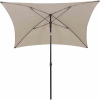City Mittelstockschirm anthrazit/natur 180cm x 180cm Gestell Stahl anthrazit, Bezug 100% Polyester, 160g/m² natur, Lichtschutzfaktor UPF 50+