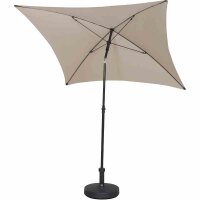 City Mittelstockschirm anthrazit/natur 180cm x 180cm Gestell Stahl anthrazit, Bezug 100% Polyester, 160g/m² natur, Lichtschutzfaktor UPF 50+