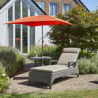 City Mittelstockschirm anthrazit/terracotta 180cm x 180cm Gestell Stahl anthrazit, Bezug 100% Polyester, 160g/m² terracotta, Lichtschutzfaktor UPF 50+