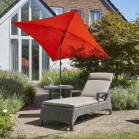City Mittelstockschirm anthrazit/terracotta 180cm x 180cm Gestell Stahl anthrazit, Bezug 100% Polyester, 160g/m² terracotta, Lichtschutzfaktor UPF 50+