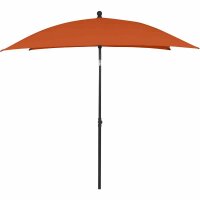 City Mittelstockschirm anthrazit/terracotta 180cm x 180cm Gestell Stahl anthrazit, Bezug 100% Polyester, 160g/m² terracotta, Lichtschutzfaktor UPF 50+