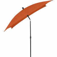 City Mittelstockschirm anthrazit/terracotta 180cm x 180cm Gestell Stahl anthrazit, Bezug 100% Polyester, 160g/m² terracotta, Lichtschutzfaktor UPF 50+