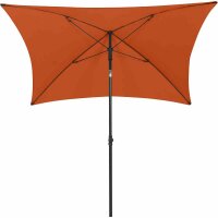 City Mittelstockschirm anthrazit/terracotta 180cm x 180cm Gestell Stahl anthrazit, Bezug 100% Polyester, 160g/m² terracotta, Lichtschutzfaktor UPF 50+