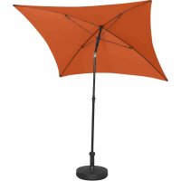 City Mittelstockschirm anthrazit/terracotta 180cm x 180cm Gestell Stahl anthrazit, Bezug 100% Polyester, 160g/m² terracotta, Lichtschutzfaktor UPF 50+
