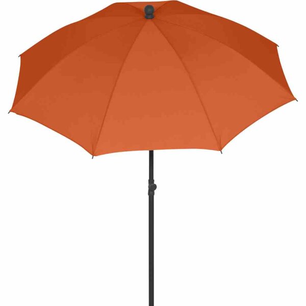 City Mittelstockschirm anthrazit/terracotta Ø180cm Gestell Stahl anthrazit, Bezug 100% Polyester, 160g/m² terracotta, Lichtschutzfaktor UPF 50+