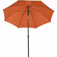 City Mittelstockschirm anthrazit/terracotta Ø180cm Gestell Stahl anthrazit, Bezug 100% Polyester, 160g/m² terracotta, Lichtschutzfaktor UPF 50+