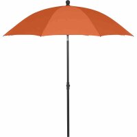 City Mittelstockschirm anthrazit/terracotta Ø180cm Gestell Stahl anthrazit, Bezug 100% Polyester, 160g/m² terracotta, Lichtschutzfaktor UPF 50+