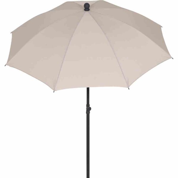 City Mittelstockschirm anthrazit/natur Ø180cm Gestell Stahl anthrazit, Bezug 100% Polyester, 160g/m² natur, Lichtschutzfaktor UPF 50+