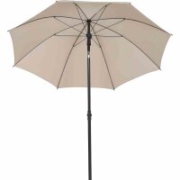 City Mittelstockschirm anthrazit/natur Ø180cm Gestell Stahl anthrazit, Bezug 100% Polyester, 160g/m² natur, Lichtschutzfaktor UPF 50+