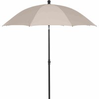 City Mittelstockschirm anthrazit/natur Ø180cm Gestell Stahl anthrazit, Bezug 100% Polyester, 160g/m² natur, Lichtschutzfaktor UPF 50+