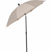 City Mittelstockschirm anthrazit/natur Ø180cm Gestell Stahl anthrazit, Bezug 100% Polyester, 160g/m² natur, Lichtschutzfaktor UPF 50+