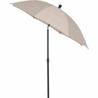 City Mittelstockschirm anthrazit/natur Ø180cm Gestell Stahl anthrazit, Bezug 100% Polyester, 160g/m² natur, Lichtschutzfaktor UPF 50+