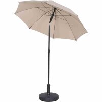 City Mittelstockschirm anthrazit/natur Ø180cm Gestell Stahl anthrazit, Bezug 100% Polyester, 160g/m² natur, Lichtschutzfaktor UPF 50+