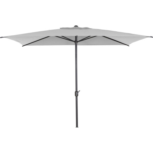 Isa Mittelstockschirm anthrazit/stone 200cm x 300cm Gestell Aluminium anthrazit, Streben Stahl, Bezug 100% Polyester, 180g/m² stone, UPF 50+