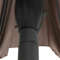 Isa Mittelstockschirm anthrazit/stone 200cm x 300cm Gestell Aluminium anthrazit, Streben Stahl, Bezug 100% Polyester, 180g/m² stone, UPF 50+