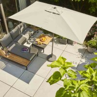 Isa Mittelstockschirm anthrazit/stone 200cm x 300cm Gestell Aluminium anthrazit, Streben Stahl, Bezug 100% Polyester, 180g/m² stone, UPF 50+