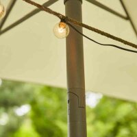 Isa Mittelstockschirm anthrazit/stone 200cm x 300cm Gestell Aluminium anthrazit, Streben Stahl, Bezug 100% Polyester, 180g/m² stone, UPF 50+