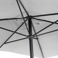 Isa Mittelstockschirm anthrazit/stone 200cm x 300cm Gestell Aluminium anthrazit, Streben Stahl, Bezug 100% Polyester, 180g/m² stone, UPF 50+