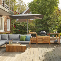 Isa Mittelstockschirm anthrazit/anthrazit 200cm x 300cm Gestell Aluminium anthrazit, Streben Stahl, Bezug 100% Polyester, 180g/m² anthrazit, UPF 50+