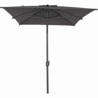 Isa Mittelstockschirm anthrazit/anthrazit 200cm x 300cm Gestell Aluminium anthrazit, Streben Stahl, Bezug 100% Polyester, 180g/m² anthrazit, UPF 50+