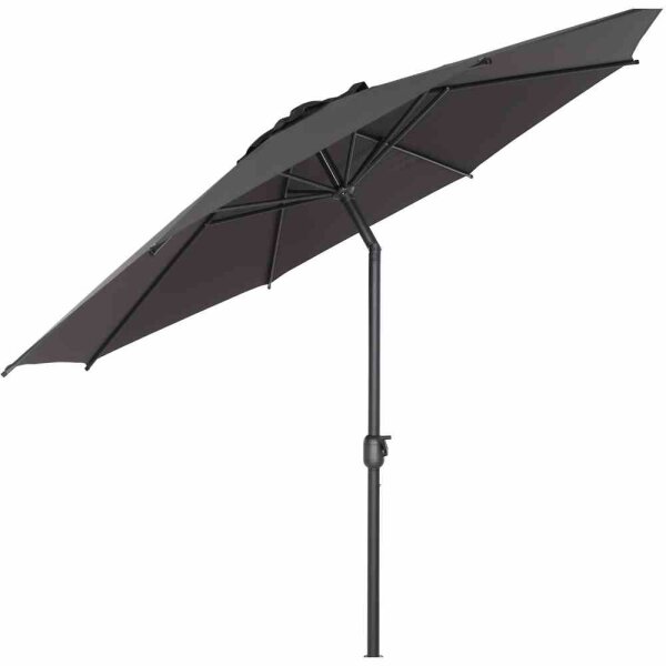 Isa Mittelstockschirm anthrazit/anthrazit Ø300cm Gestell Aluminium anthrazit, Streben Stahl, Bezug 100% Polyester, 180g/m² anthrazit, UPF 50+