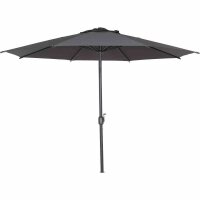 Isa Mittelstockschirm anthrazit/anthrazit Ø300cm Gestell Aluminium anthrazit, Streben Stahl, Bezug 100% Polyester, 180g/m² anthrazit, UPF 50+