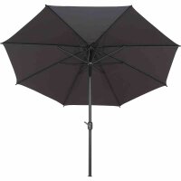Isa Mittelstockschirm anthrazit/anthrazit Ø300cm Gestell Aluminium anthrazit, Streben Stahl, Bezug 100% Polyester, 180g/m² anthrazit, UPF 50+