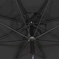 Isa Mittelstockschirm anthrazit/anthrazit Ø300cm Gestell Aluminium anthrazit, Streben Stahl, Bezug 100% Polyester, 180g/m² anthrazit, UPF 50+