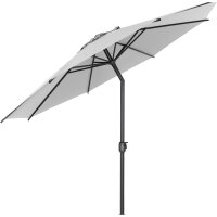 Isa Mittelstockschirm anthrazit/stone Ø300cm Gestell Aluminium anthrazit, Streben Stahl, Bezug 100% Polyester, 180g/m² stone, UPF 50+