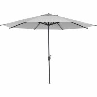 Isa Mittelstockschirm anthrazit/stone Ø300cm Gestell Aluminium anthrazit, Streben Stahl, Bezug 100% Polyester, 180g/m² stone, UPF 50+