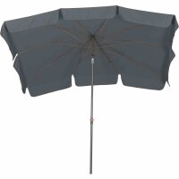 Tropico Mittelstockschirm anthrazit/grau 210cm x 140cm Gestell Stahl anthrazit, Bezug 100% Polyester, 180g/m² in grau, Lichtschutzfaktor UPF 50+