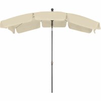 Tropico Mittelstockschirm anthrazit/natur 210cm x 140cm Gestell Stahl anthrazit, Bezug 100% Polyester, 180g/m² in natur, Lichtschutzfaktor UPF 50+