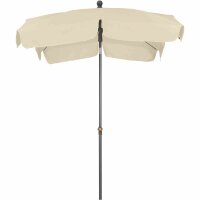 Tropico Mittelstockschirm anthrazit/natur 210cm x 140cm Gestell Stahl anthrazit, Bezug 100% Polyester, 180g/m² in natur, Lichtschutzfaktor UPF 50+