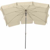 Tropico Mittelstockschirm anthrazit/natur 210cm x 140cm Gestell Stahl anthrazit, Bezug 100% Polyester, 180g/m² in natur, Lichtschutzfaktor UPF 50+