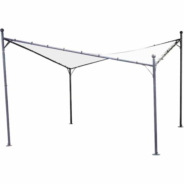 Berlino Pavillon 400cm x 400cm Gestellaus Stahl, anthrazit, Bezug aus Polyester, 250g/m² in weiß