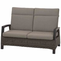 Corido 2er Bank charcoal grey Alu, Geflecht, inkl. Kissen