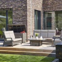 Corido 2er Bank charcoal grey Alu, Geflecht, inkl. Kissen