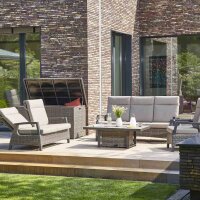 Corido 2er Bank charcoal grey Alu, Geflecht, inkl. Kissen