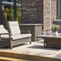 Corido 2er Bank charcoal grey Alu, Geflecht, inkl. Kissen