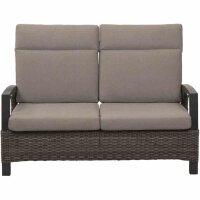 Corido 2er Bank charcoal grey Alu, Geflecht, inkl. Kissen