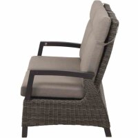 Corido 2er Bank charcoal grey Alu, Geflecht, inkl. Kissen