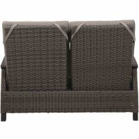 Corido 2er Bank charcoal grey Alu, Geflecht, inkl. Kissen