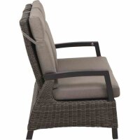 Corido 2er Bank charcoal grey Alu, Geflecht, inkl. Kissen
