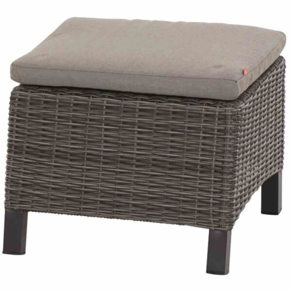 Corido Hocker, charcoal-grey Alu, Geflecht, inkl. Kissen