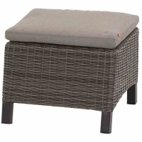 Corido Hocker, charcoal-grey Alu, Geflecht, inkl. Kissen